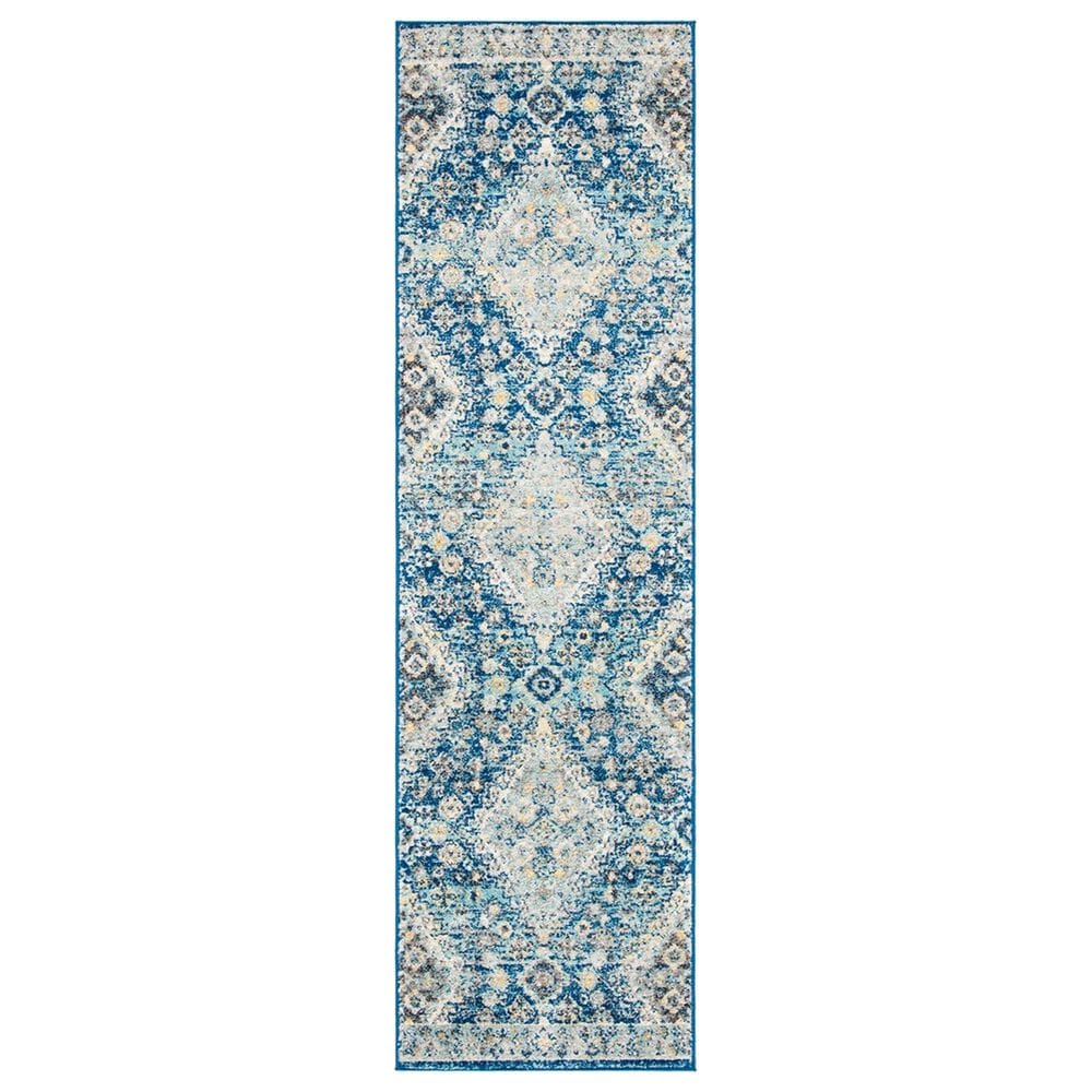 Safavieh Madison MAD616N 2"3" x 12" Navy and Creme Runner, , large