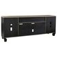 Ashley Foyland 83" TV Stand with Electric Fireplace in Black and Brown, , large