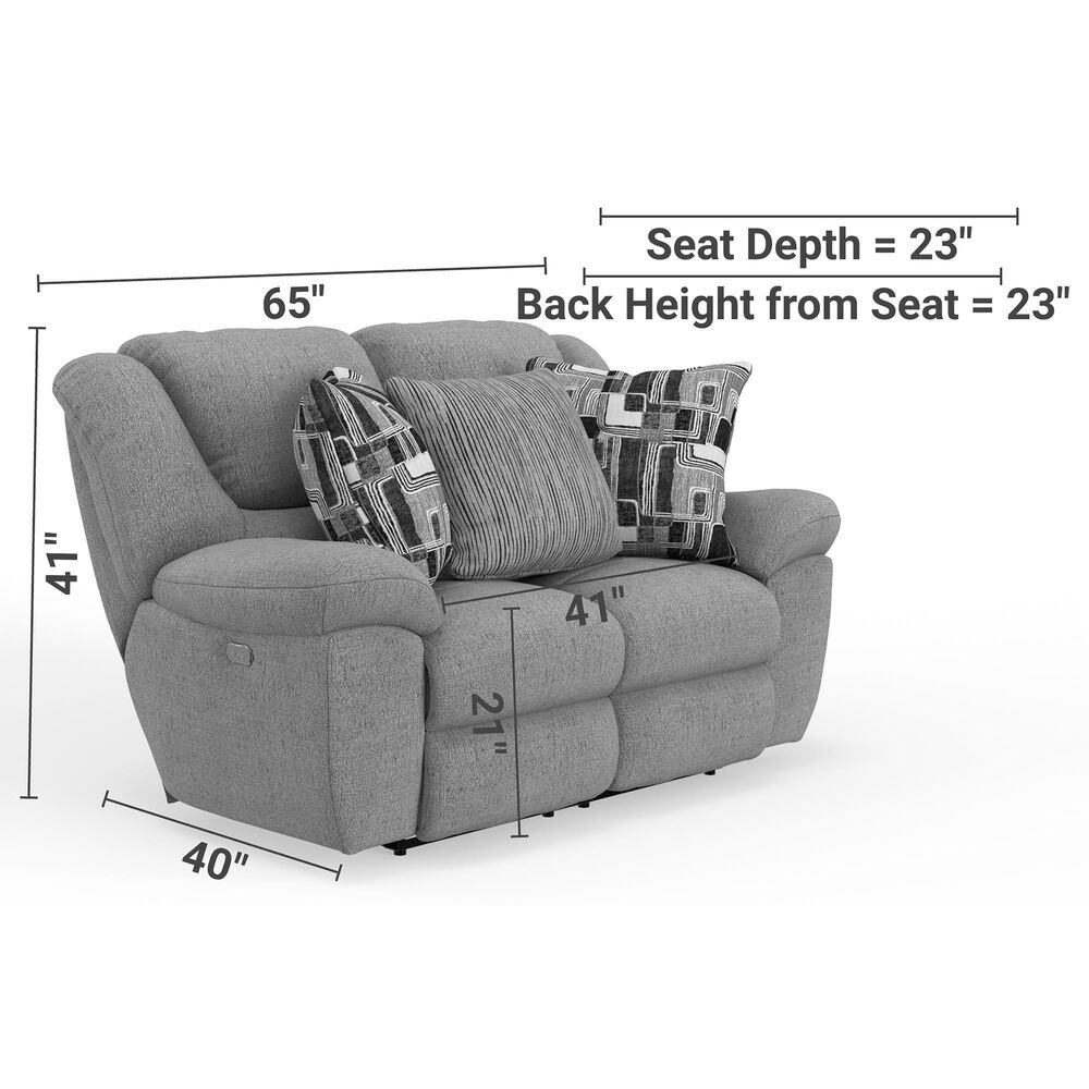 Catnapper Trifecta Power Reclining Rocking Loveseat in Smoke, , large