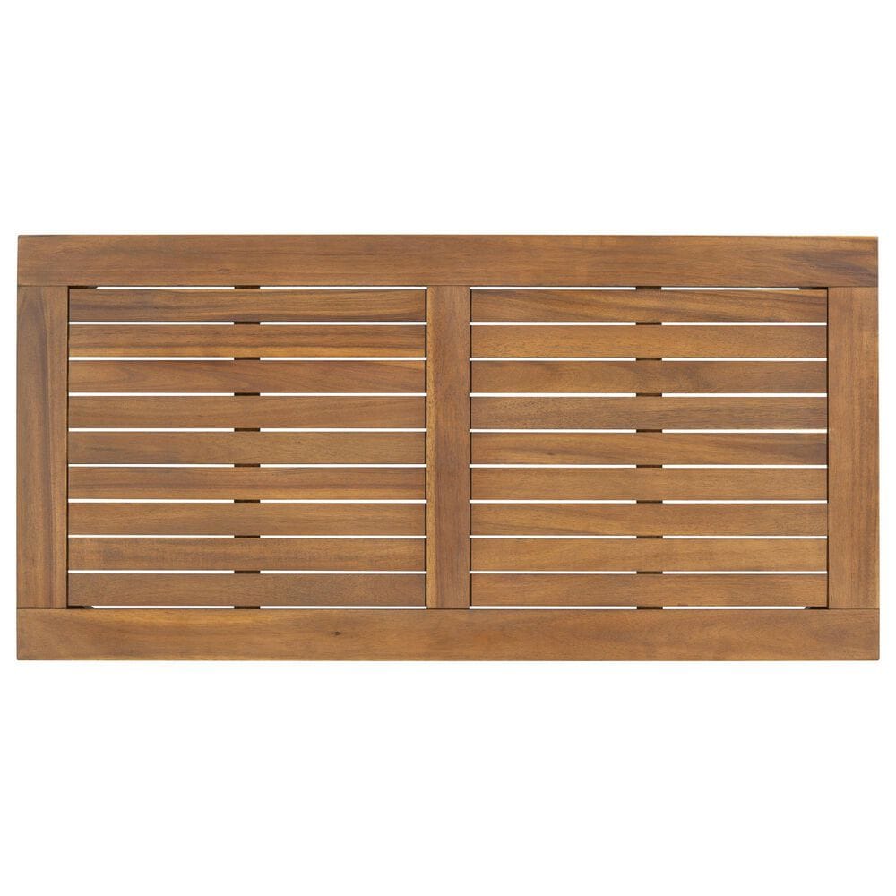 Hearth and Haven Outdoor Acacia Classic Coffee Table with Turned Legs in Natural, , large
