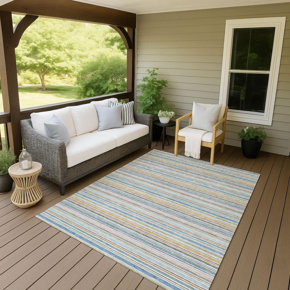 Dalyn Rug Company Soft Essentials Striped Seaside 3' x 5' Indoor/Outdoor Area Rug, , large