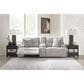 Ashley Acklen Place 3-Piece Power Symmetrical Reclining Sectional Loveseat with Console in Pewter, , large