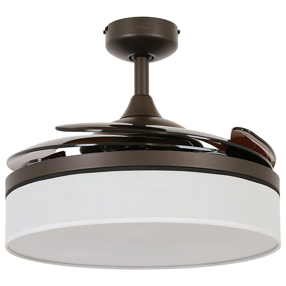 Beacon Lighting Fraser 48&quot; Retractable Blade and Amber AC Ceiling Fan with Light in Oil Rubbed Bronze, , large
