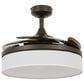 Beacon Lighting Fraser 48" Retractable Blade and Amber AC Ceiling Fan with Light in Oil Rubbed Bronze, , large