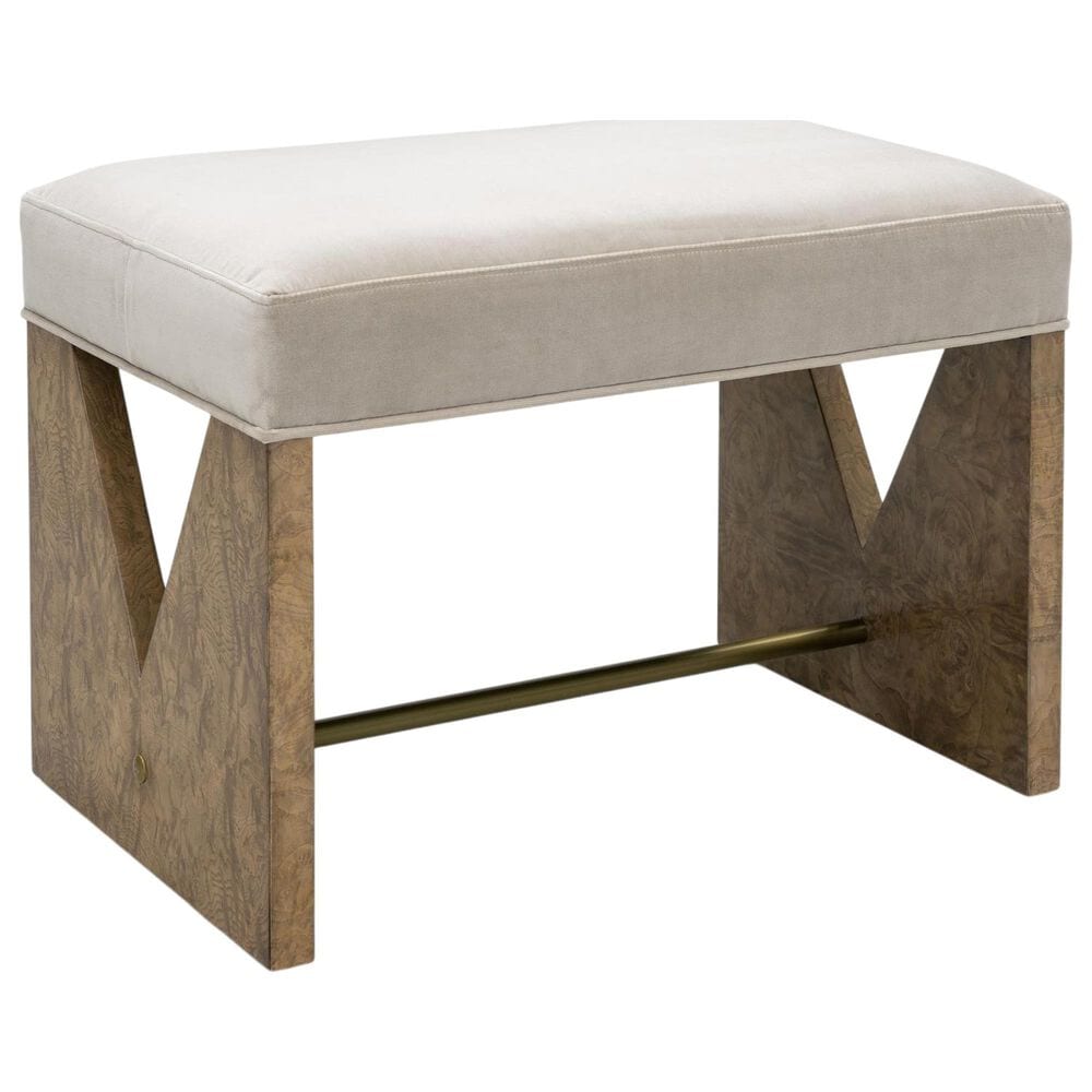 Bassett Mirror Company Laurent Accent Stool in Brown Ash Burl, , large