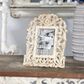 Maple and Jade Vintage Hand-Carved Acanthus and Rosette Photo Frame in Whitewashed and Natural Brown, , large