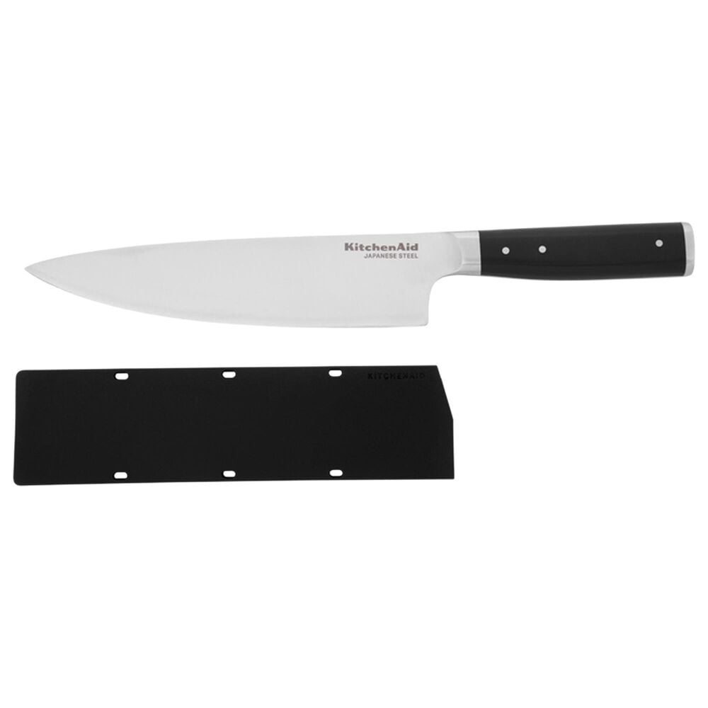 KitchenAid Gourmet 8" Chef Knife with Sheath in Black and Stainless Steel, , large