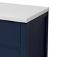 Lexora Home Castor 48" Single Bathroom Vanity in Blue with 2 cm White Cultured Marble Top and Rectangular Sink, , large