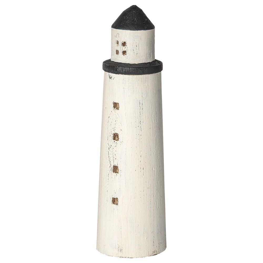Mercana Abner Large Lighthouse Decor in White and Black, , large