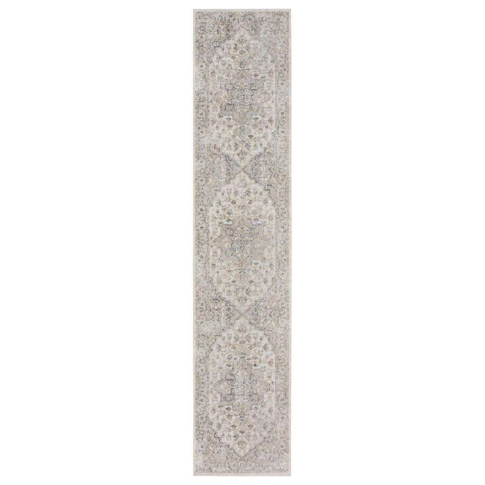 Nourison Astra Machine Washable 2"2" x 8" Silver and Grey Runner, , large