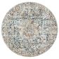 Surya Presidential PDT-2300 7"9" Round Blue, Gray and Orange Area Rug, , large