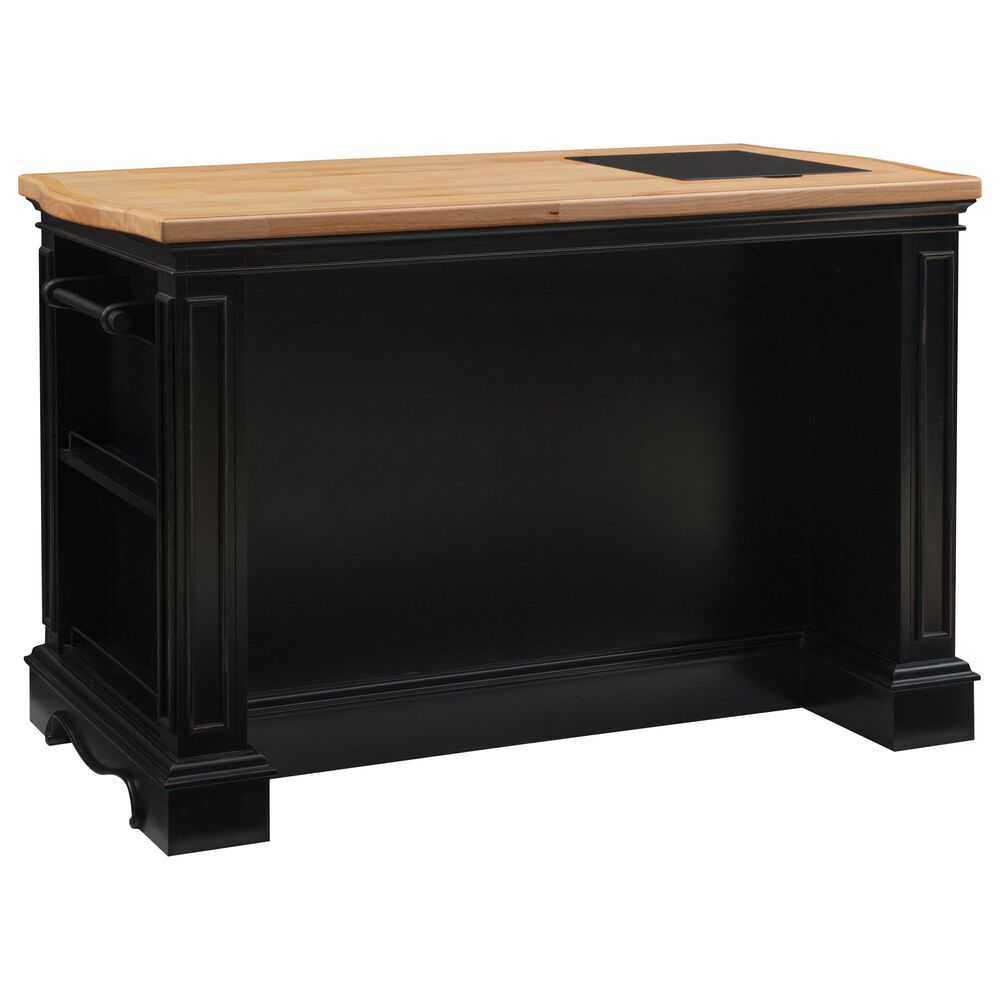 Linon Home Decor Pennfield Kitchen Island in Natural and Black Sand, , large