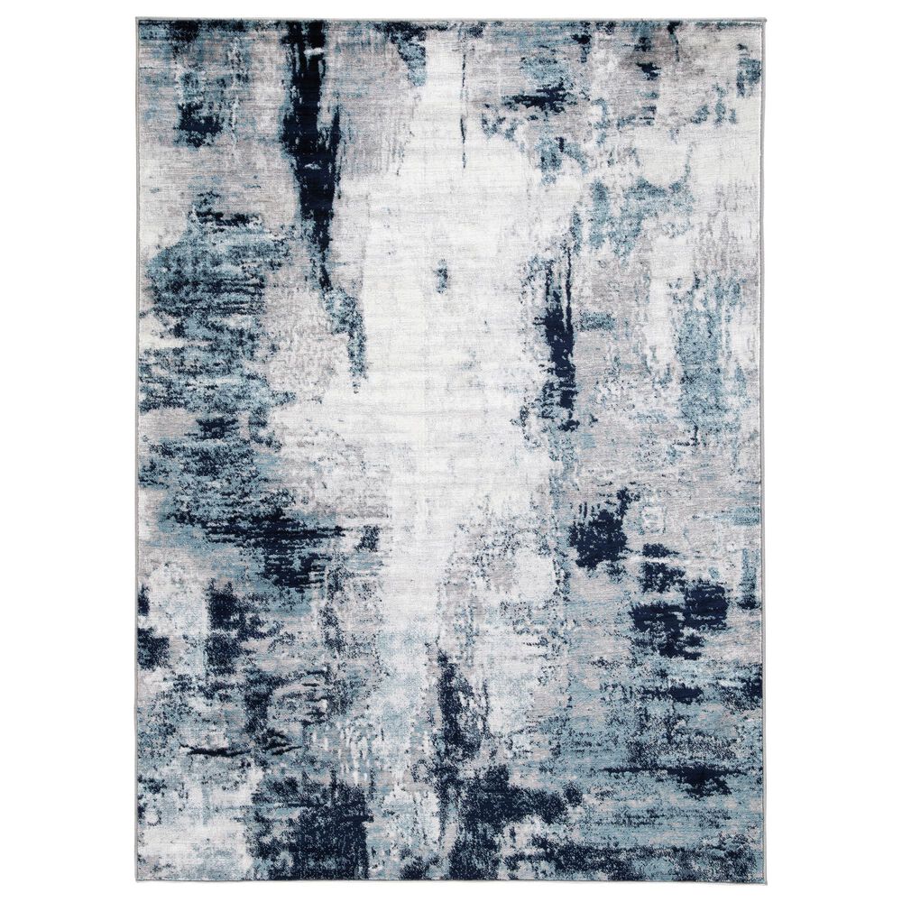 Ashley Leonelle 7"10" x 10" Cream, Blue and Gray Area Rug, , large
