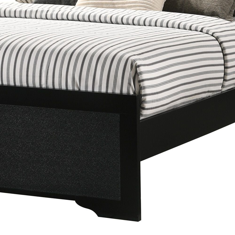 Crown Mark Amalia Twin Upholstered Panel Bed in Black, , large