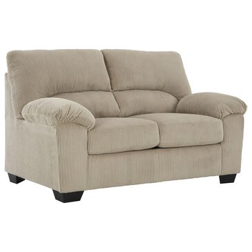 Ashley SimpleJoy Stationary Loveseat in Sand, , large