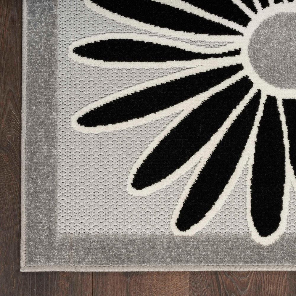 Nourison Aloha 7&#39;10&quot; x 10&#39;6&quot; Black and White Indoor/Outdoor Area Rug, , large