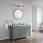 James Martin Vanities Chicago 48" Single Bathroom Vanity in Smokey Celadon with 3 cm Carrara White Marble Top and Rectangular Sink, , large