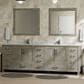 Lexora Home Jacques 84" Double Bathroom Vanity in Distressed Grey with 2 cm White Carrara Marble Top and Rectangular Sinks, , large