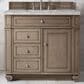 James Martin Vanities Bristol 36" Single Bathroom Vanity in Whitewashed Walnut with 3 cm Victorian Silver Quartz Top and Rectangular Sink, , large