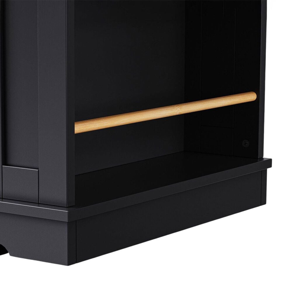 HOMLUX 48" Kitchen Island with Drop Leaf in Black and Natural, , large