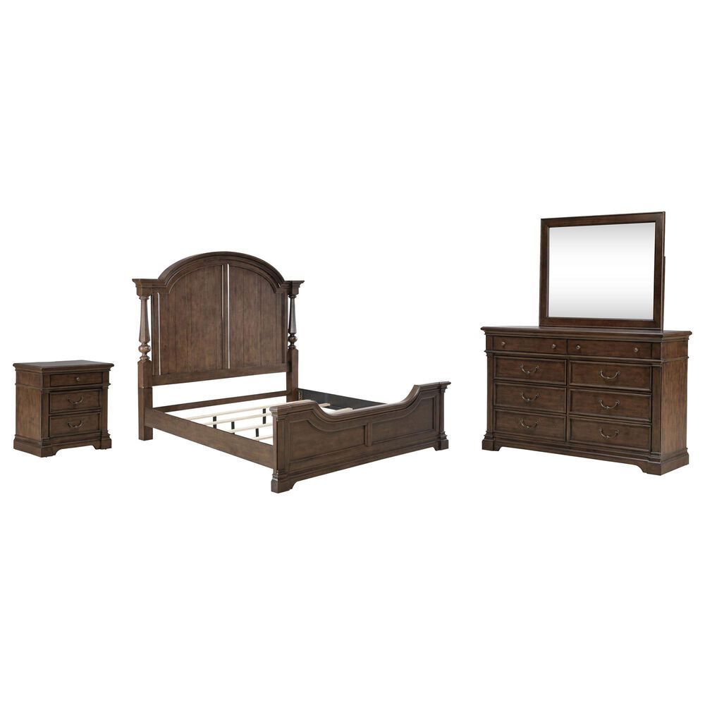 Liberty Furniture Arden Road 4-Piece King Bedroom Set in Satin Cherry, , large
