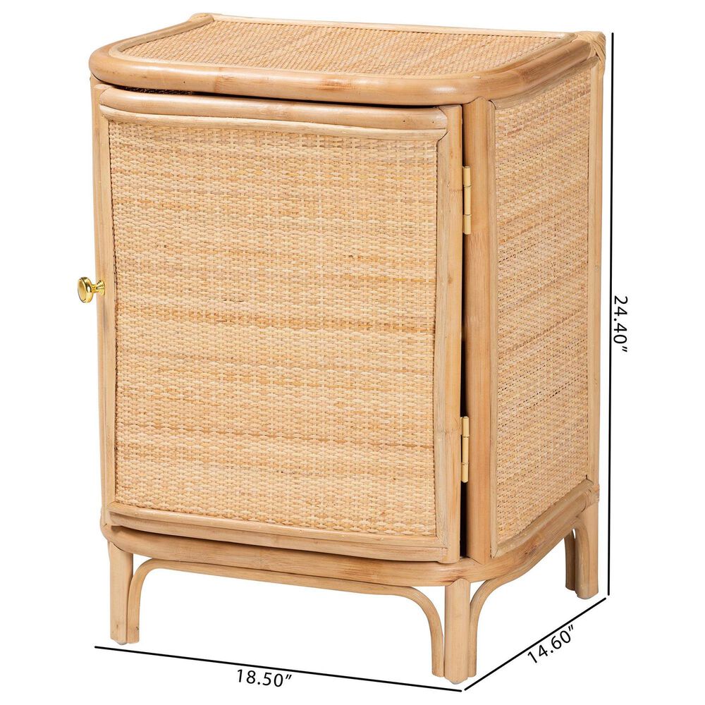 Baxton Studio Kiara 2-Shelf Nightstand in Natural, , large