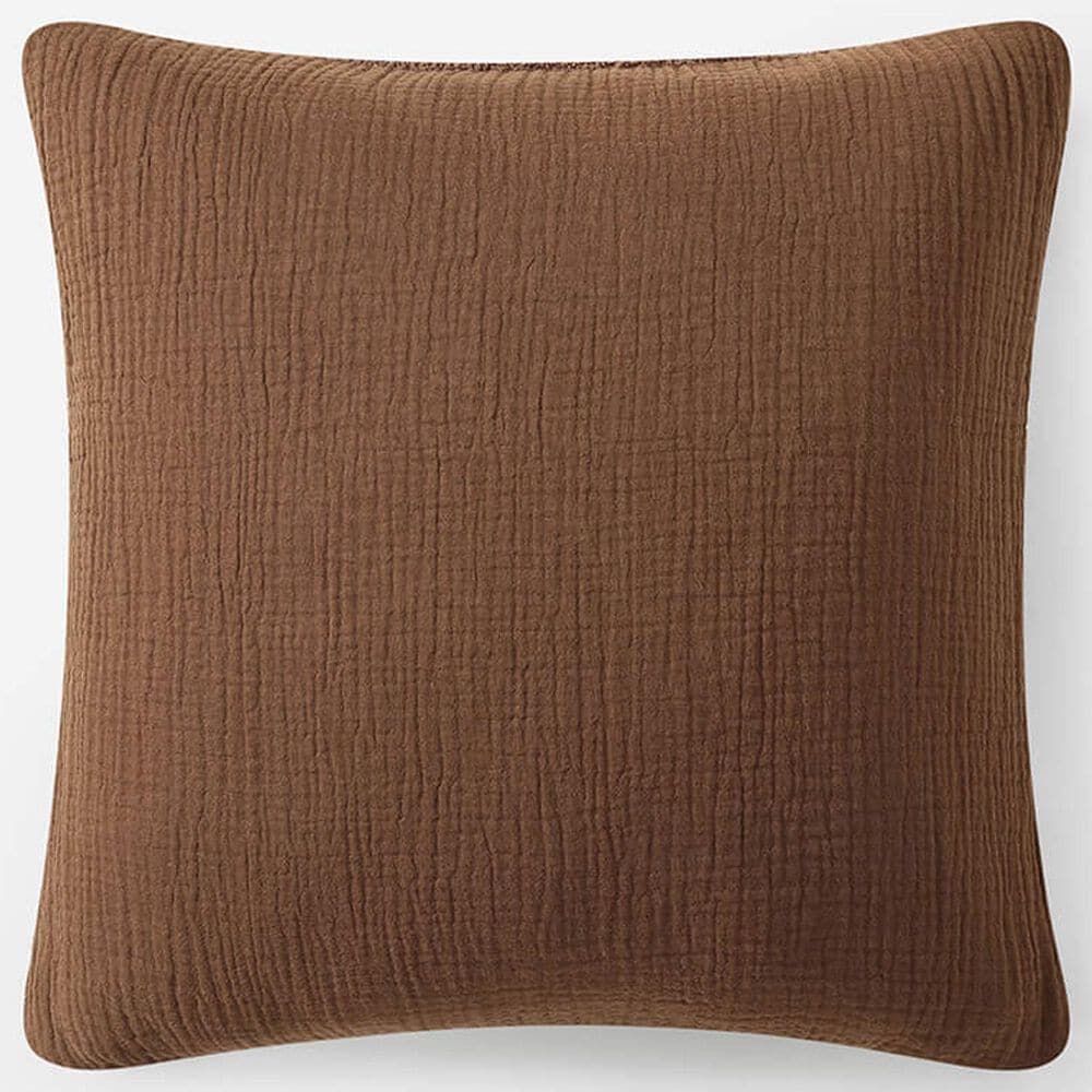 Sunday Citizen Snug Muslin 20" Square Throw Pillow in Chestnut, , large