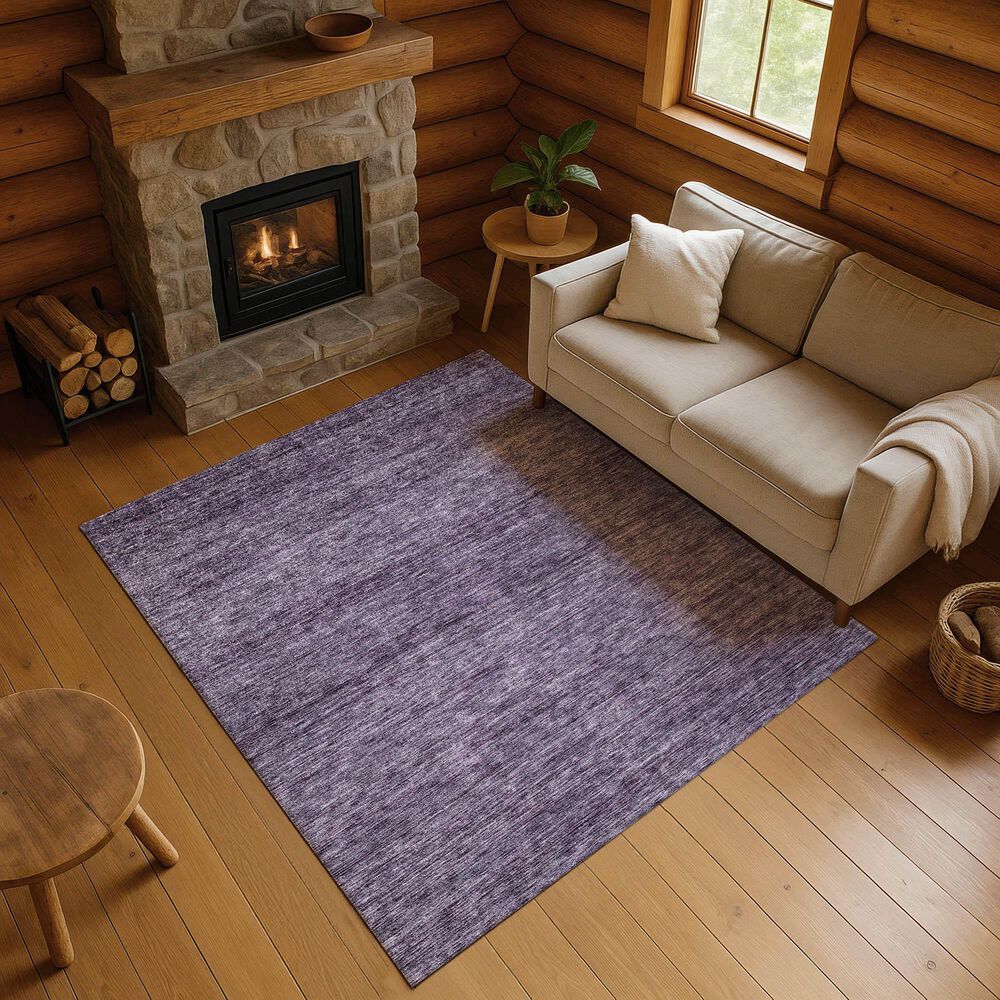 Dalyn Rug Company Soft Essentials Solid Plum 9' x 12' Indoor/Outdoor Area Rug, , large