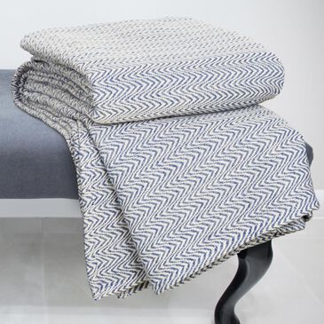 Timberlake Lavish Home Full/Queen Chevron Blanket in Blue, , large