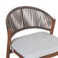 Hearth and Haven 26" Outdoor Counter Stool with Teak Frame in Light Gray (Set of 2), , large