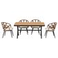 Hearth and Haven 5-Piece Outdoor Dining Set with Brown Rattan Chairs and Plastic Wood Table in Beige, , large