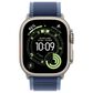 Apple Watch Ultra 3 (GPS+Cellular) 49mm Titanium Case with Blue/Bright Blue Trail Loop - S/M in Natural and 2-Year AppleCare+, , large
