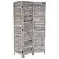 Maple and Jade 3-Panel Shutter Top Partition Room Divider Screen in Washed Gray and Brown, , large