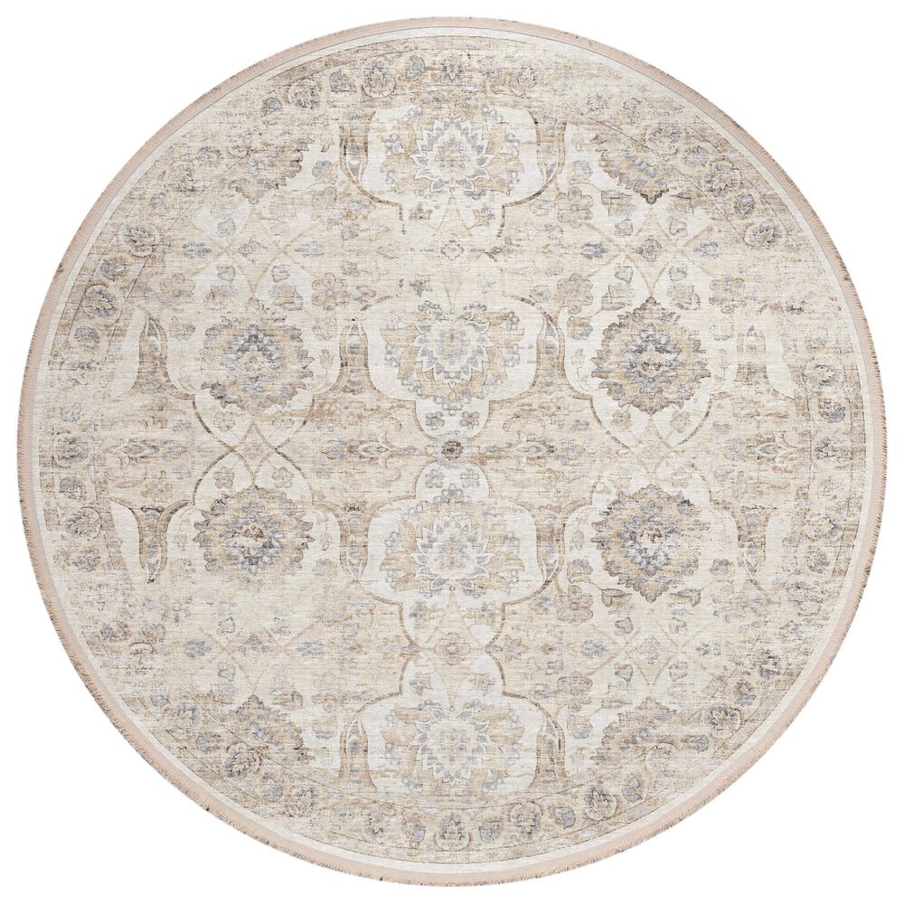 Dalyn Rug Company Marbella MB5 8" Round Ivory Area Rug, , large