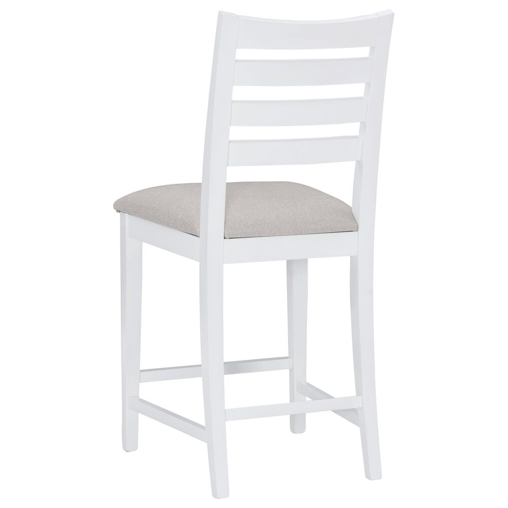 Linon Home Decor Flynn 22" Counter Stool with Light Grey Cushion in White, , large