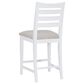 Linon Home Decor Flynn 22" Counter Stool with Light Grey Cushion in White, , large