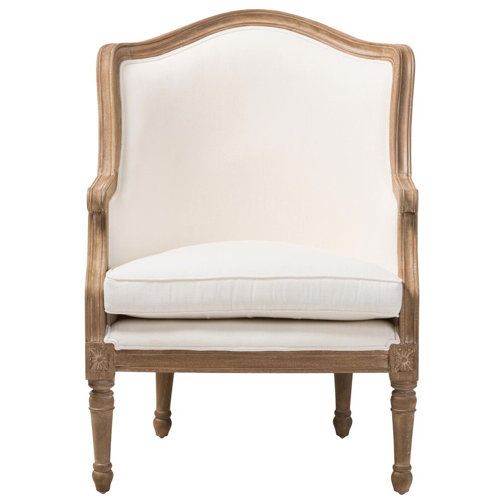 Baxton Studio Charlemagne Accent Chair in Beige, , large