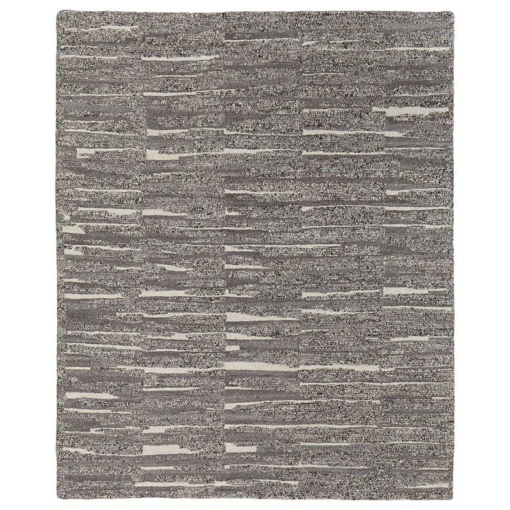Feizy Navaro 3"6" x 5"6" Charcoal and Ivory Area Rug, , large