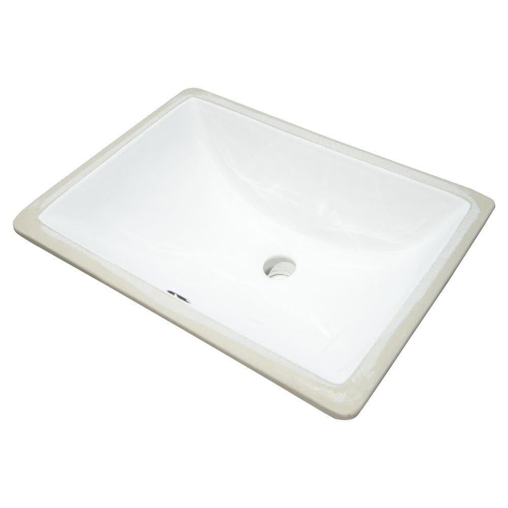 MSI 18.5" x 13.75" Rectangular Porcelain Undermount Bathroom Vanity Sink in White, , large