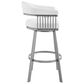 Blue River Bronson 26" Swivel Counter Stool in White/Silver, , large