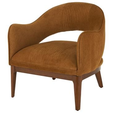 Maple and Jade Curved Back Accent Chair with Linear Pattern in Brown, , large