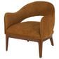 Maple and Jade Curved Back Accent Chair with Linear Pattern in Brown, , large