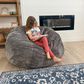 Bean Bag Nest Chairs Queen Plush Bean Bag in Gray, , large