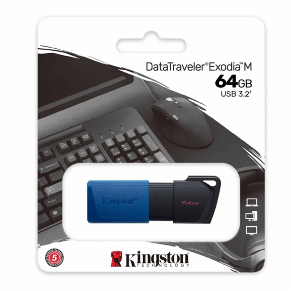Kingston Technology DataTraveler Exodia M 64GB USB 3.2 Gen 1 Flash Drive in Blue, , large