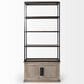Mercana Braxton II 3-Tier Shelving Unit in Light Brown and Matte Black, , large