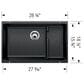 Blanco Precis 29" Cascade Super Single Bowl Kitchen Sink in Volcano Gray, , large