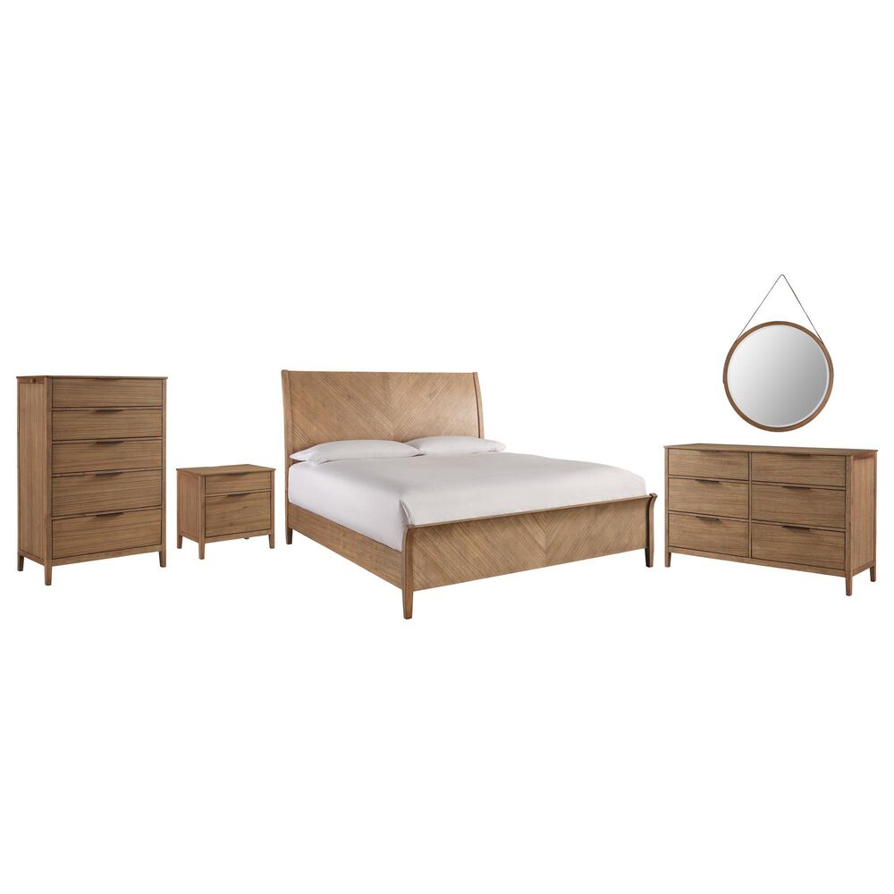 Riva Ridge Cyrus 5 Piece King Sleigh Bedroom Set in Almond Bisque, , large