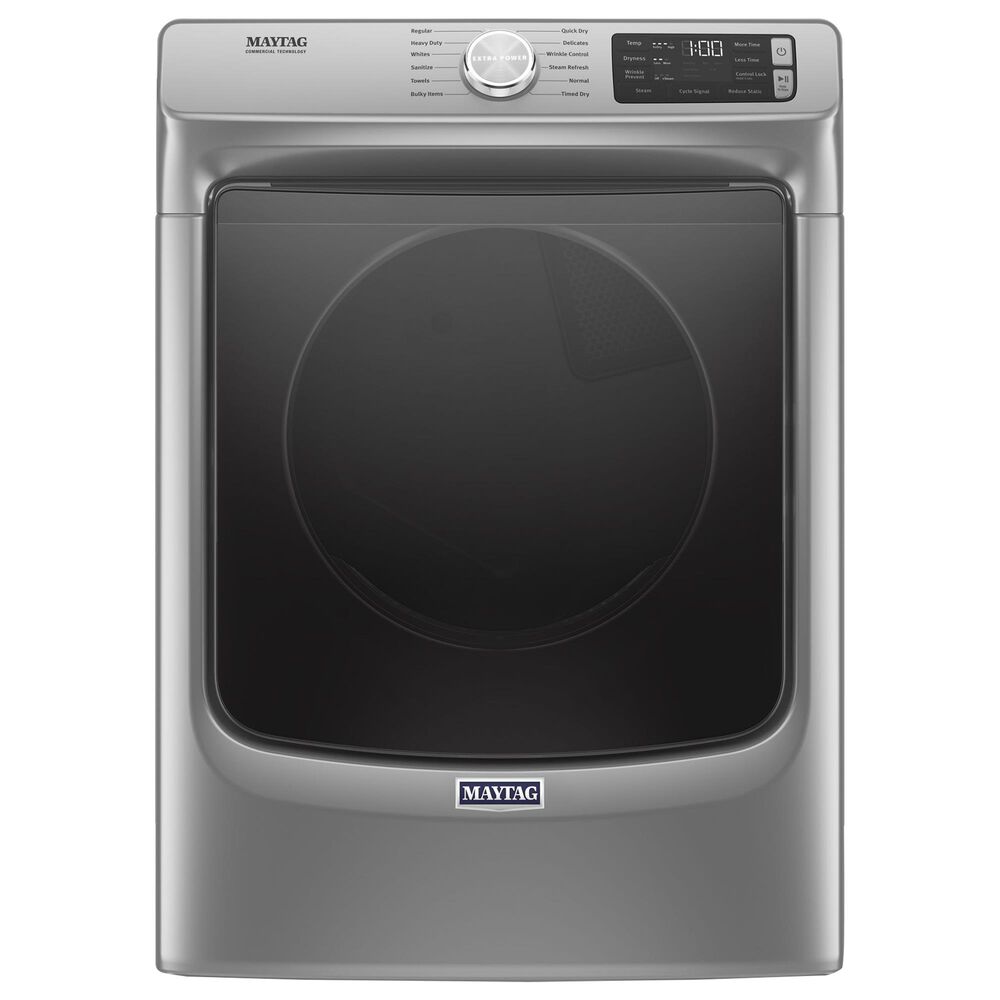 Maytag 4.8 Cu. Ft. Front Load Washer and 7.3 Cu. Ft. Gas Dryer Laundry Pair with Pedestal in Metallic Slate, , large