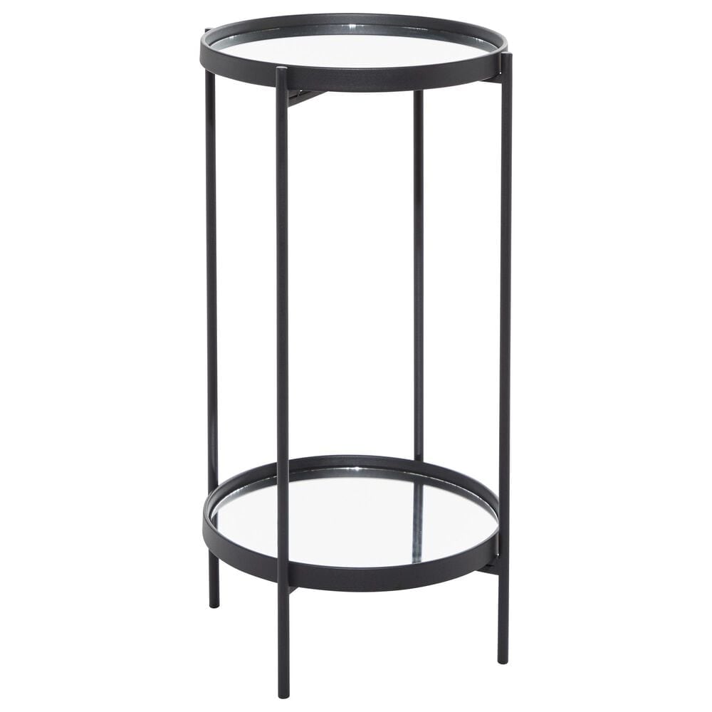 Maple and Jade 28" End Table with Mirrored Glass Top in Black, , large