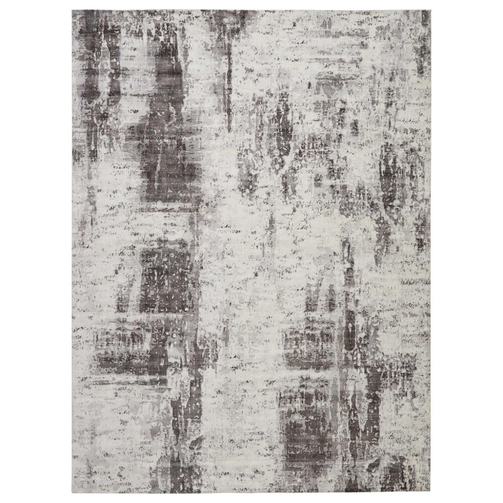 Nourison Safari Dreams KI372 9" x 12" Ivory and Grey Area Rug, , large